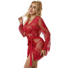 Subblime - 953775 Chemisier De Nuit Dentelle + String Rouge S/M